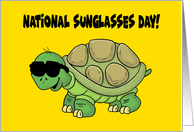 National Sunglasses Day Card With Cool Cartoon Turtle card