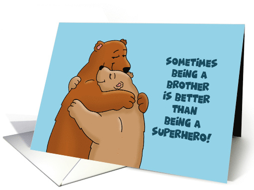 Thank You Card For Brother With Cartoon Bears Hugging card (1595572)