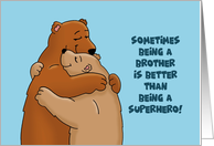 Blank Note Card For Brother With Cartoon Bears Hugging card