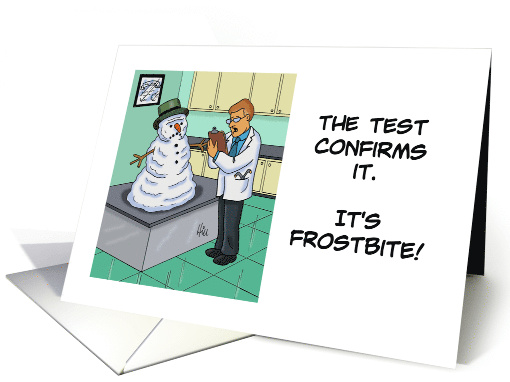 Encouragement Card With Cartoon Of Snowman In Doctor's Office card