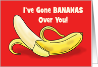 Humorous Valentine Card I’ve Gone Bananas Over You Blank Inside card
