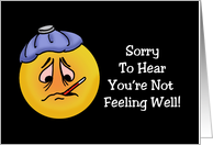 Funny Get Well Card With A Sad And Sick Looking Emoji Face card