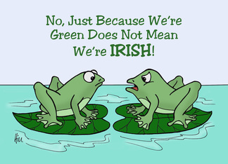 Humorous St. Patrick's Day Card With Two Frogs Just Because