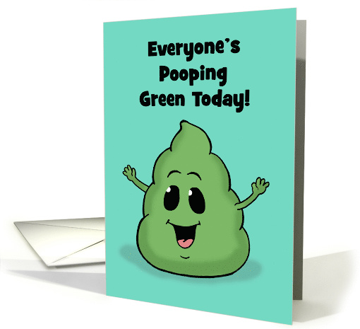 Humorous St. Patrick's Day Card With Green Poop Emoji card (1601678)