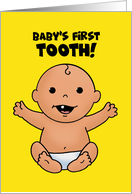 Congratulations Card For Baby’s First Tooth With Cartoon Baby card