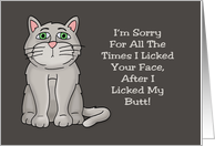 Birthday Card From Cat Sorry For All The Times I Licked Your Face card
