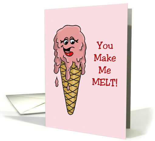 Love,Romance Card With Melting Ice Cream Cone card (1602626)