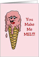Love,Romance Card With Melting Ice Cream Cone card