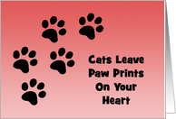 Cute Friendship Card Cats Leave Paw Prints On Your Heart card