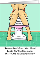 Adult Friendship Card With Woman On Toilet Without Smartphone card