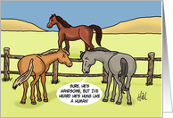 Humorous National Horse Day Card Hung Like A Human card