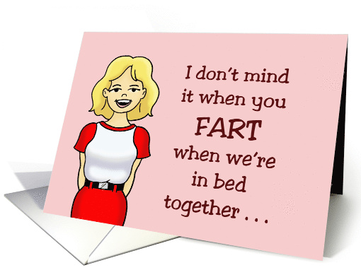 Humorous Adult Anniversary Card I Don't Mind When You Fart In Bed card