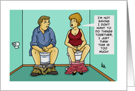 Funny Adult Blank Card Doing Things Together Couple On Toilets card