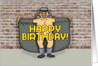 Humorous Adult Birthday Card With Male Flasher card