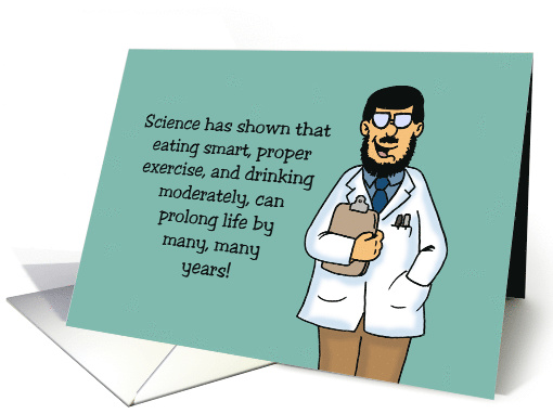 Humorous Hello Card With Cartoon Scientist Science Has Shown card