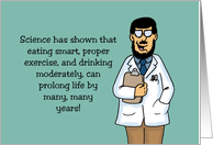 Humorous Hello Card With Cartoon Scientist Science Has Shown card