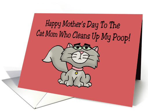 Funny Mother's Day Card For A Cat Mom Who Cleans Up My Poop card