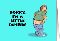 Funny Adult Belated Birthday With Cartoon Man Showing His Butt card