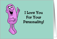 Humorous Adult Love, Romance Card Love You For Personality And Tits card