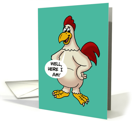 Humorous Adult Birthday Card With Cartoon Rooster Wanted... (1624138)