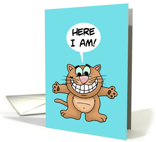 Humorous Adult Birthday Card With Cartoon Cat Wanted A... (1624144)