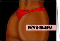 Adult Birthday African American Woman’s Butt Curvy Is Beautiful card