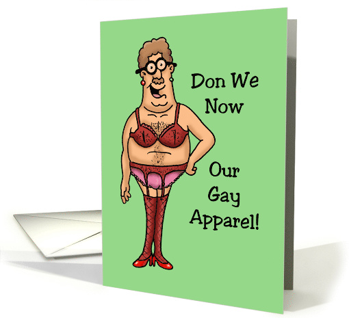 Humorous Gay Christmas Card Don We Now Our Gay Apparel card (1625542)