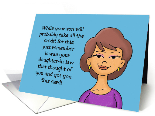 Humorous Birthday Card For Mom, Mother, From Daughter-In-Law card
