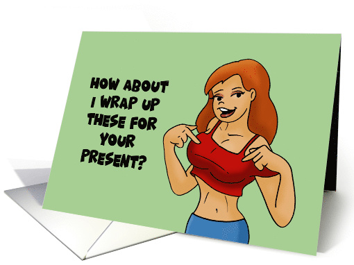 Adult Christmas Card With Sexy Cartoon Wrap These For... (1628342)