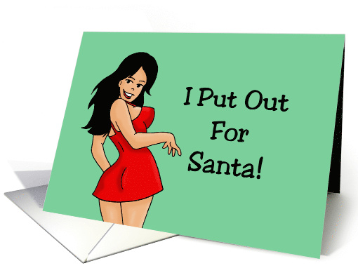 Humorous Adult Christmas With Sexy Cartoon I Put Out For Santa Card