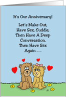 Adult Anniversary Card For Spouse Let’s Make Out, Have Sex, Cuddle card