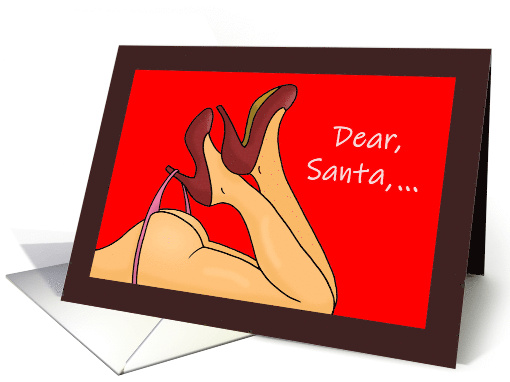 Adult Christmas Card With Sexy Woman Dear Santa Define Naughty card