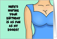 Adult Birthday Card Here’s Hoping Your Birthday Is As Fun As My Boobs card