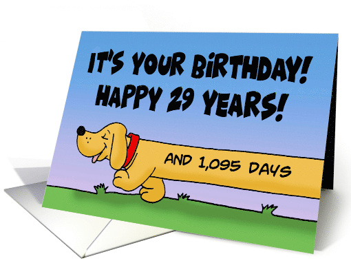32nd Birthday 29 Years PLUS 1095 Days With Dachshund card (1639242)