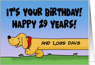 32nd Birthday 29 Years PLUS 1095 Days With Dachshund card