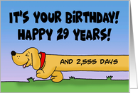 36th Birthday 29 Years PLUS 2555 Days With Dachshund card