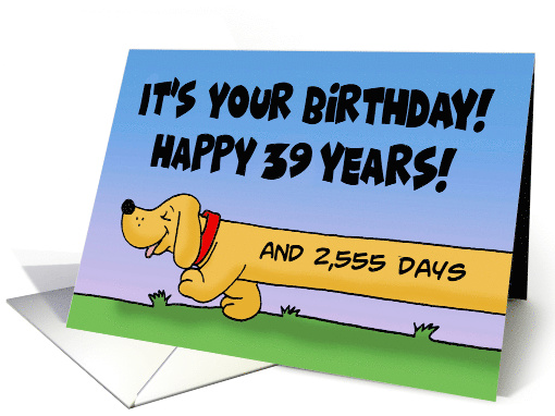 46th Birthday 39 Years PLUS 2555 Days With Dachshund card (1639450)
