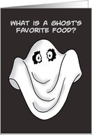 Funny Halloween Card What Is A Ghost’s Favorite Food? Spookghetti card