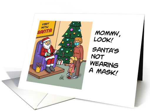 Covid19 Christmas Card With Cartoon About Santa Not... (1644042)