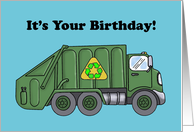 Kids Birthday Card With A Drawing Of A Garbage Truck card