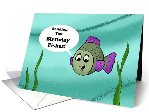 Cute Birthday Card With Cartoon Fish Sending Birthday Fishes card