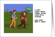 Humorous Birthday With Golfing Cartoon I Lost Count card