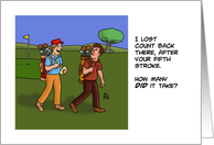 Humorous Blank Card With Golfing Cartoon I Lost Count card