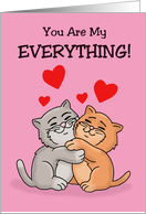 Cute Anniversary Card for Spouse With Two Cartoon Cats Hugging card