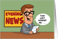Humorous 30th Birthday With Cartoon Newscaster card