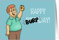 Humorous Birthday With Cartoon Man Happy Burpday card