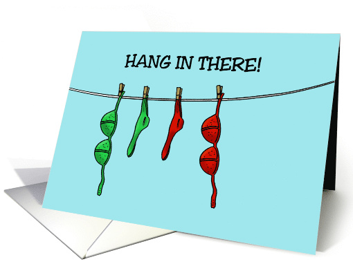 Encouragement With Underwear On A Clothesline Hang in There card