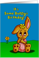 Cute Kids Birthday With Cartoon Bunny It’s Some Bunny’s Birthday card