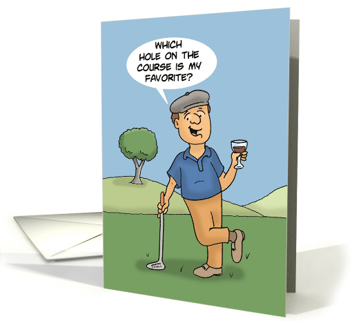 Birthday With Cartoon Golfer What Is My Favorite Hole On... (1671840)