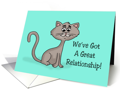 Birthday With Cartoon Cat Great Relationship I Poop You Scoop card